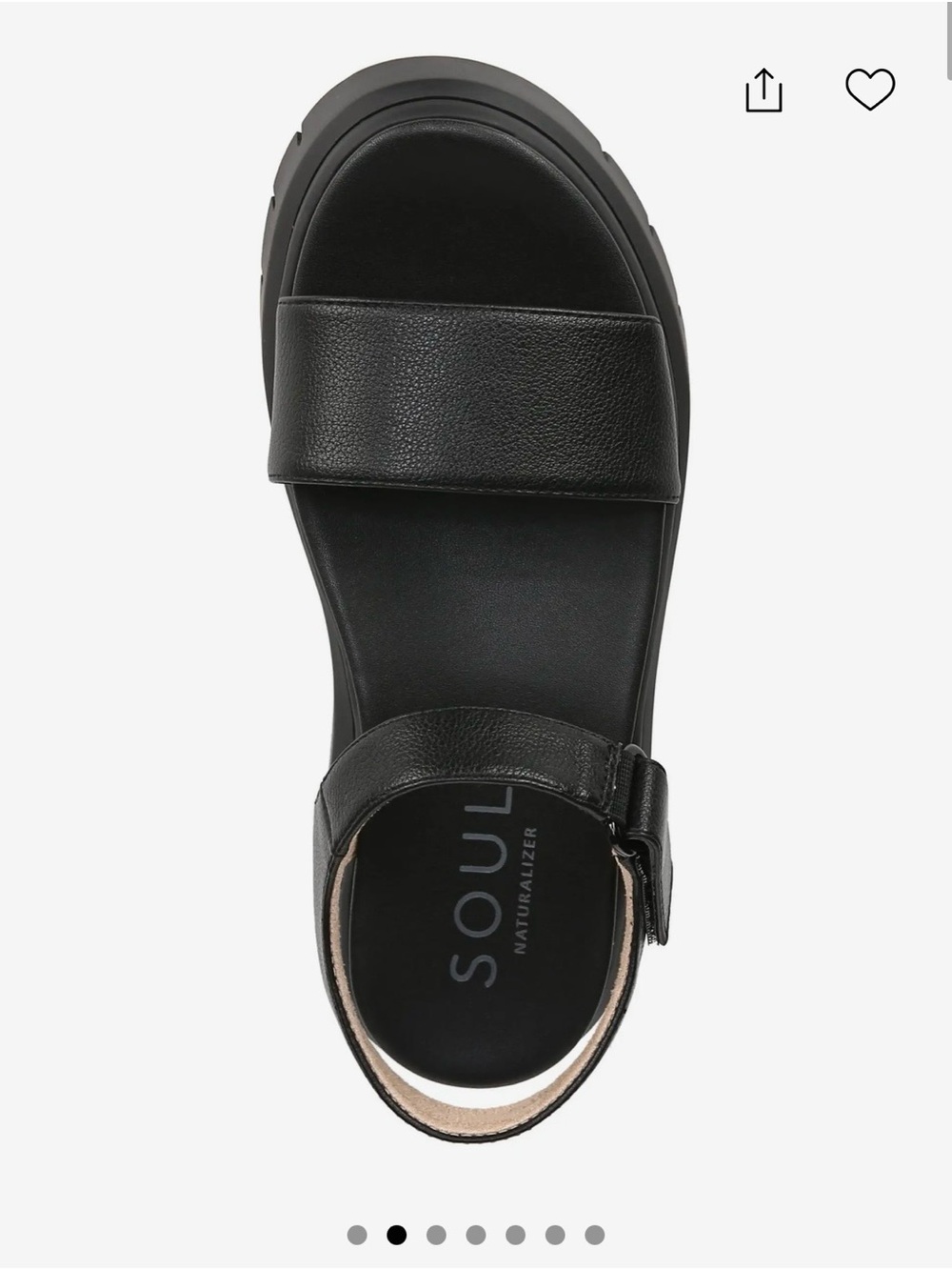 Naturalizer Poppi Ankle Strap Platform Flat Sandal in Black - Picture 2 of 5